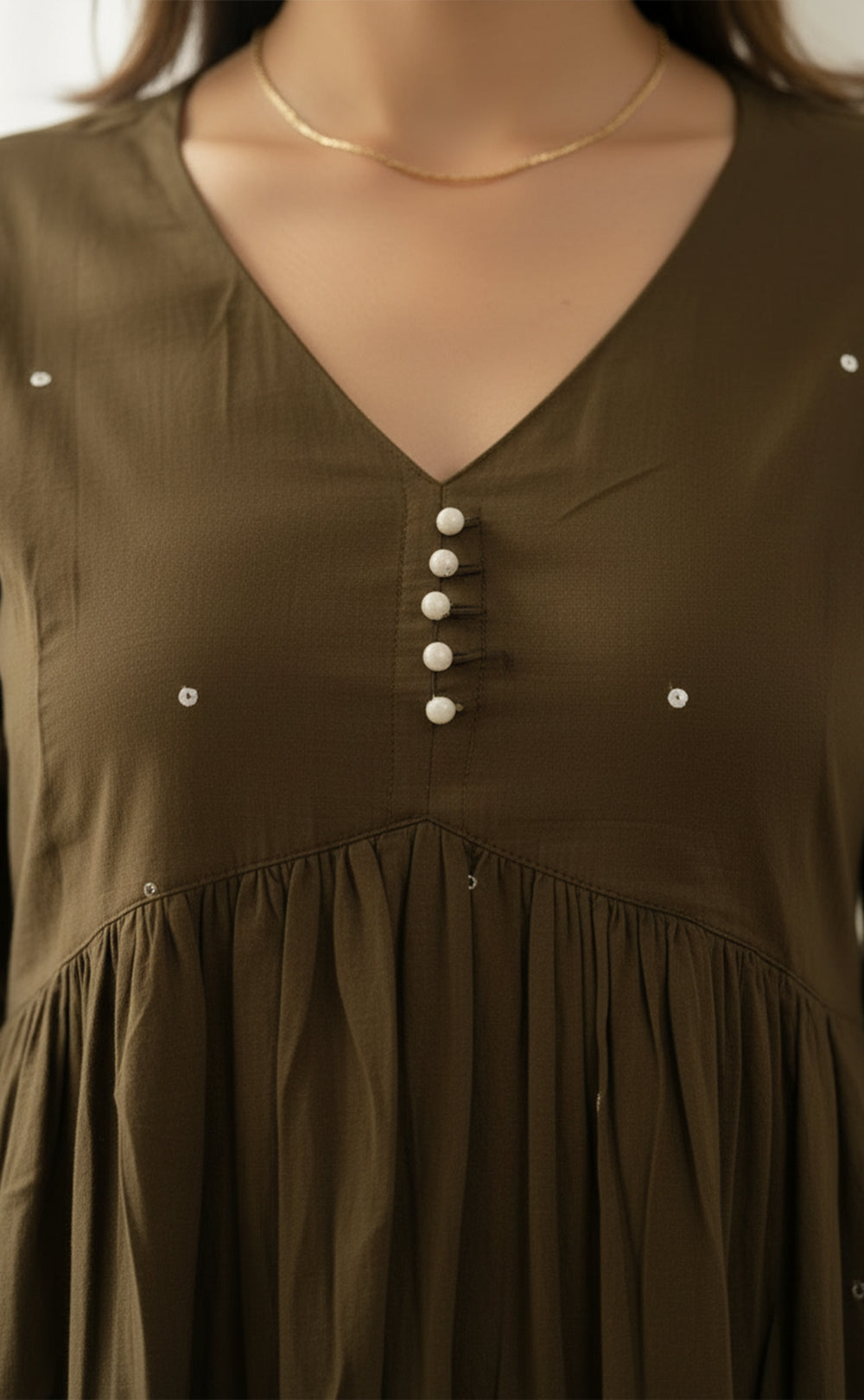 Beautiful Mehendi Green Alia cut kurti all over mirror work with printed dupatta and plain plazo