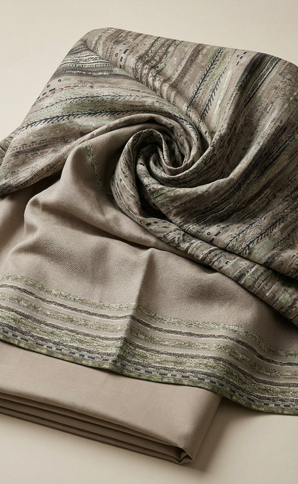 Grey Fancy Geometrical Printed Un-Stitched Dress Material