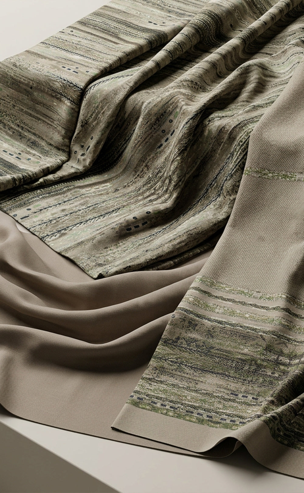 Grey Fancy Geometrical Printed Un-Stitched Dress Material