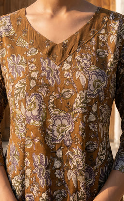 Mustard Yellow Cotton All-Over Printed Patiyala Set