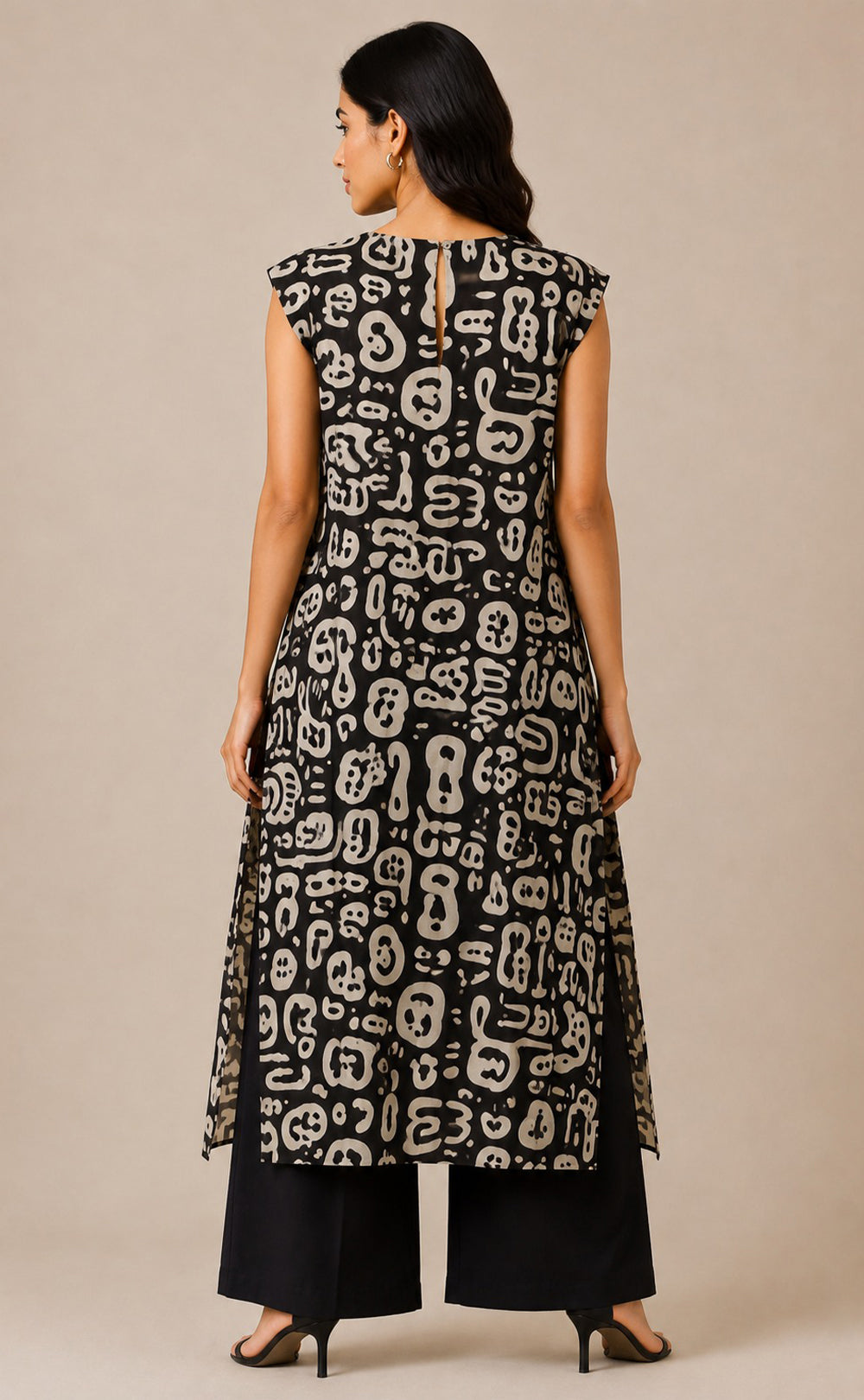 Black Cotton Abstract Printed Co-ord Set