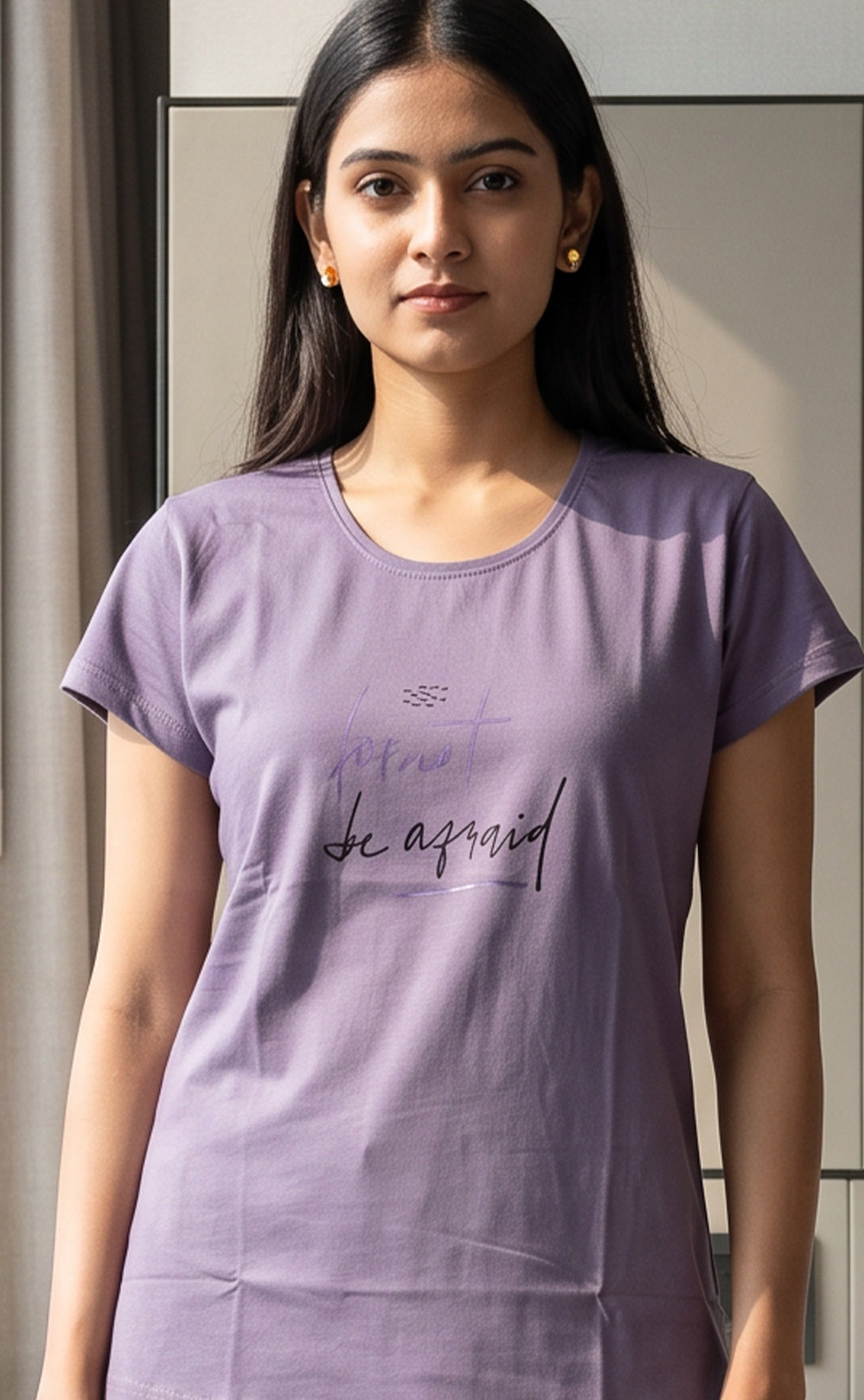 Lavender Plain Night Suit