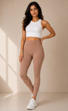 Cream Cotton Stretch Ankle Length Legging