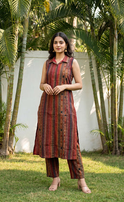 Marron Modal All-Over Printed Co-ord Set