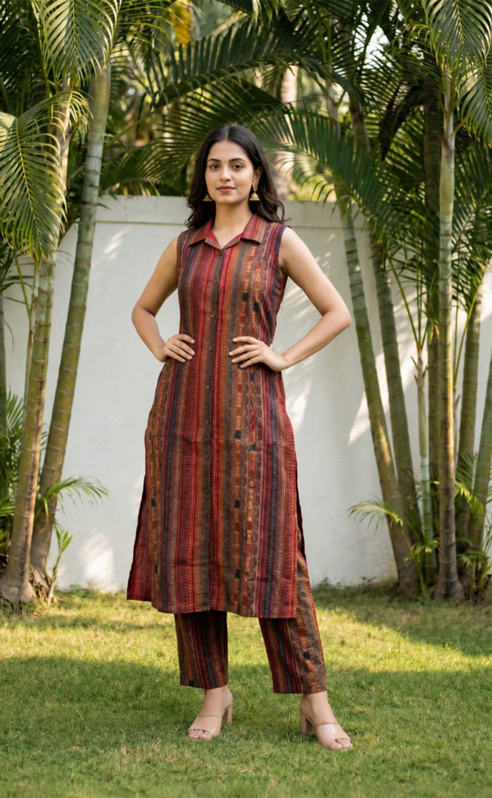 Marron Modal All-Over Printed Co-ord Set