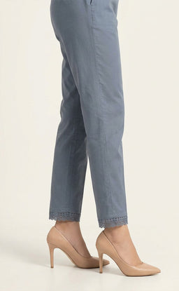 Grey Cotton Lace Work Palazzo Bottom